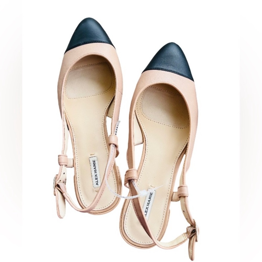 Alex Marie Henriette Black and Tan Slingback Flats size 8.5 - Picture 6 of 6